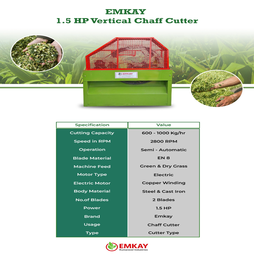 Vertical  Chaff Cutter 2 HP - 3 Blade